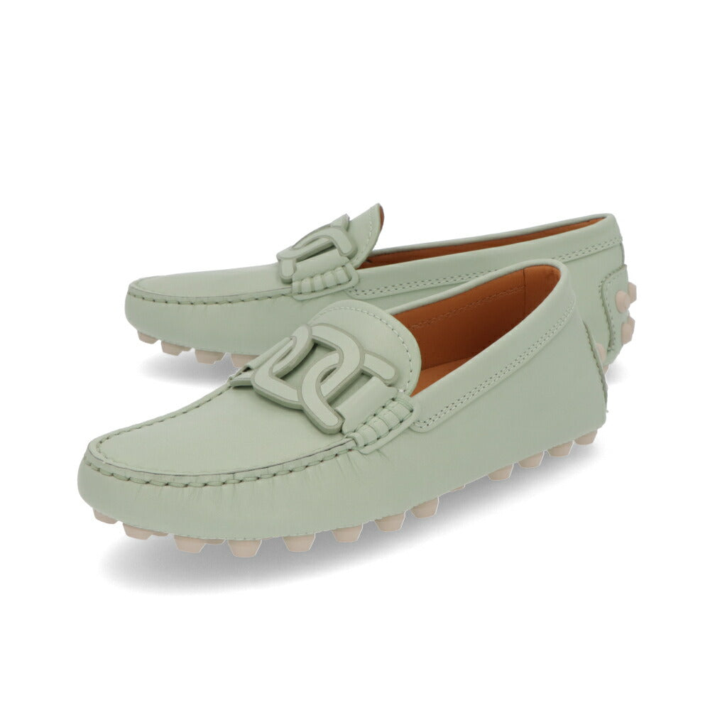TOD'S GOMMINO オフホワイト ミント フラットシューズ モカシン XXW52K0IH00N6M