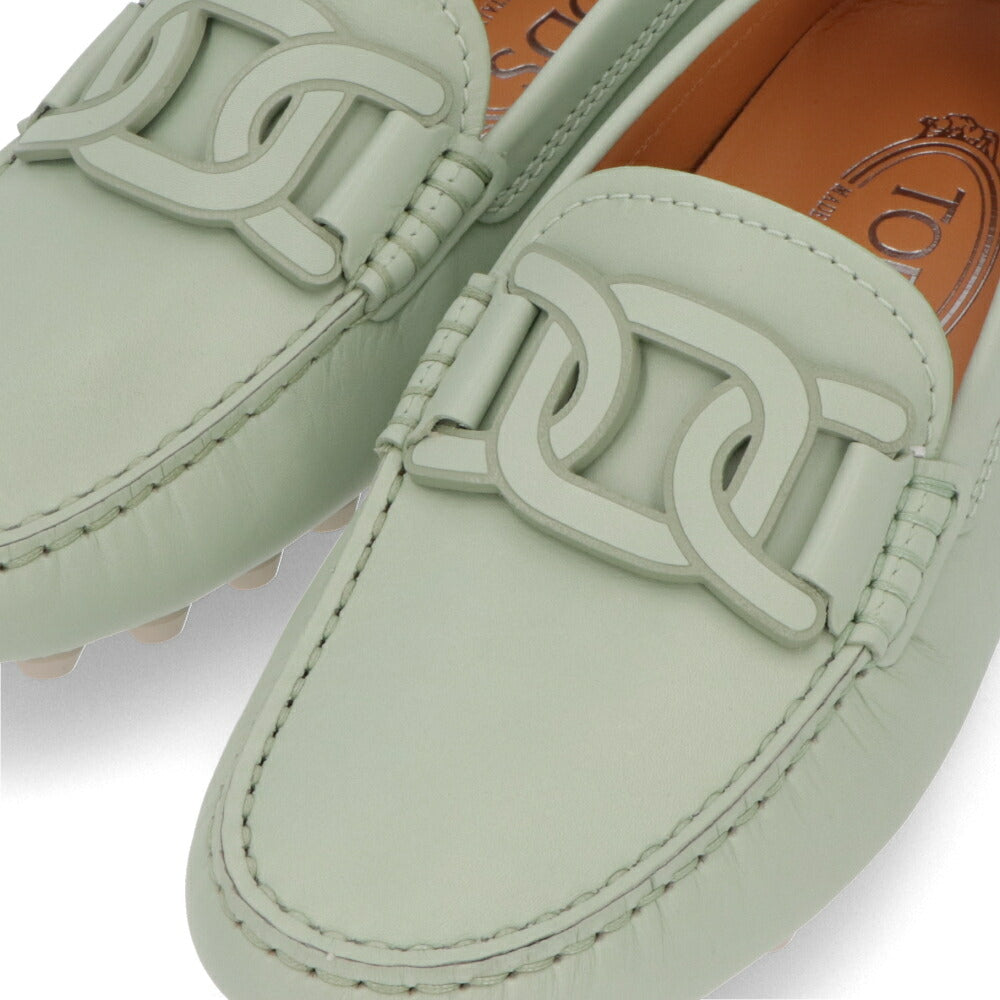TOD'S GOMMINO オフホワイト ミント フラットシューズ モカシン XXW52K0IH00N6M