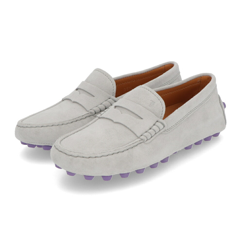 TOD'S GOMMINO ライトグレー ブラウン フラットシューズ ローファー XXW52K00010RE0