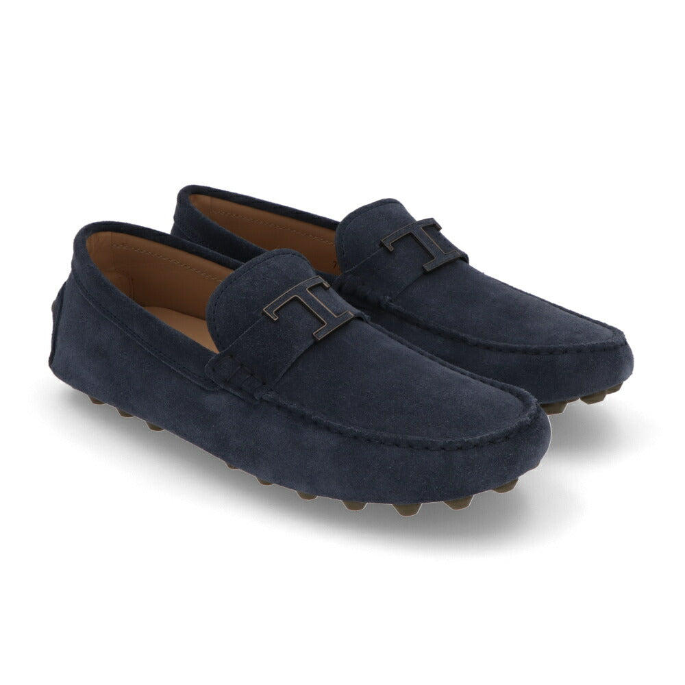 TOD'S GOMMINO グレー ネイビー スウェード ローファー XXM52K0HW20RE0