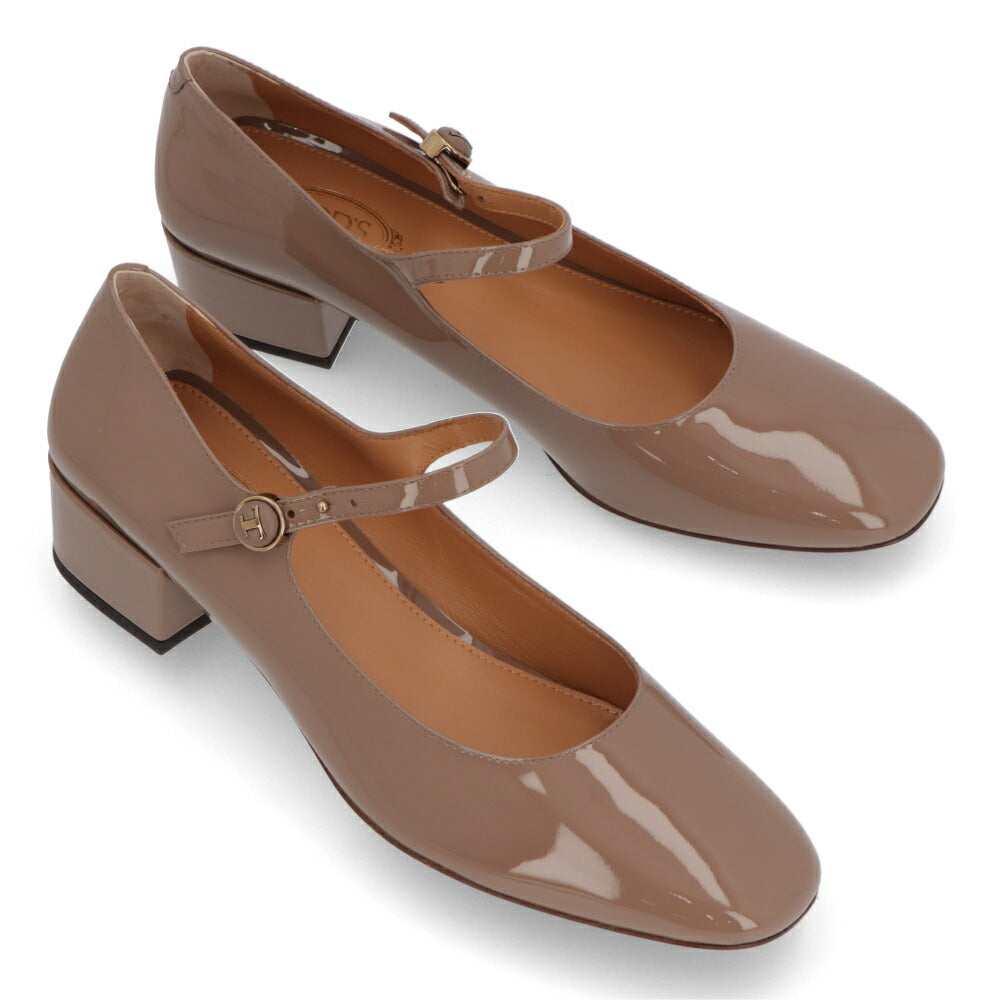 TOD'S パンプス  ブラック ピンクベージュ ロゴボタン ヒールあり XXW33L0IN60TVB