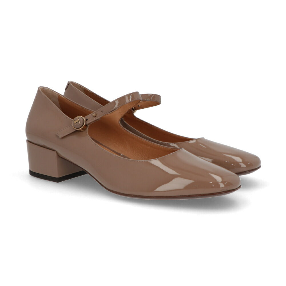 TOD'S パンプス  ブラック ピンクベージュ ロゴボタン ヒールあり XXW33L0IN60TVB
