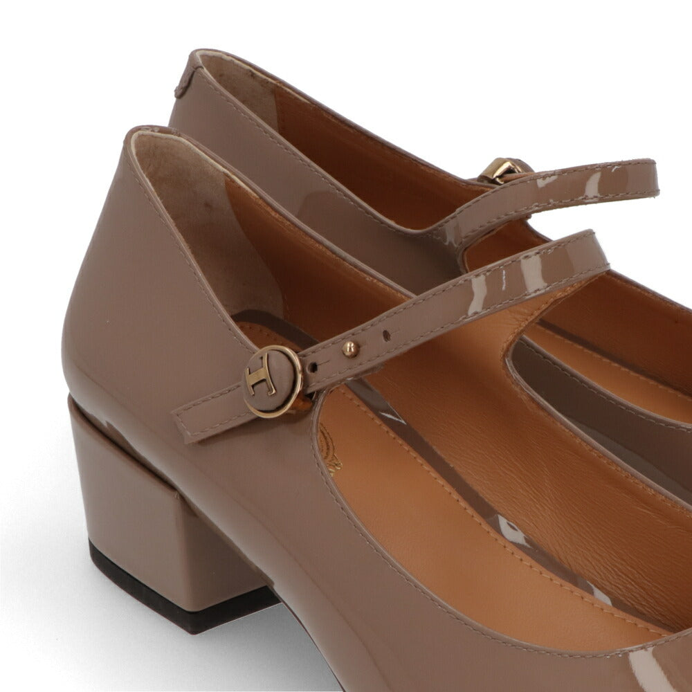 TOD'S パンプス  ブラック ピンクベージュ ロゴボタン ヒールあり XXW33L0IN60TVB