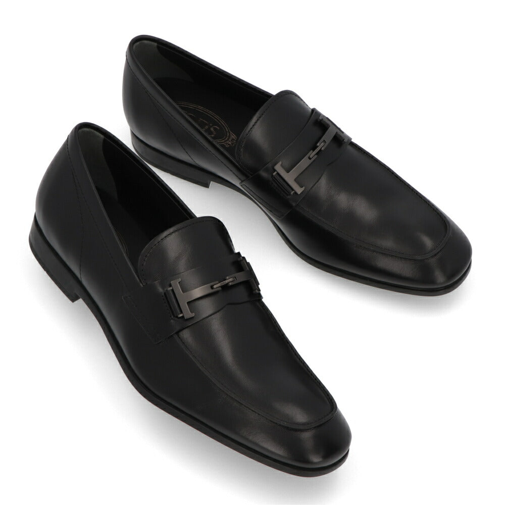 TOD'S  ブラック レザー ローファー フォーマルシューズ レースアップ XXM51B0HG70MG2
