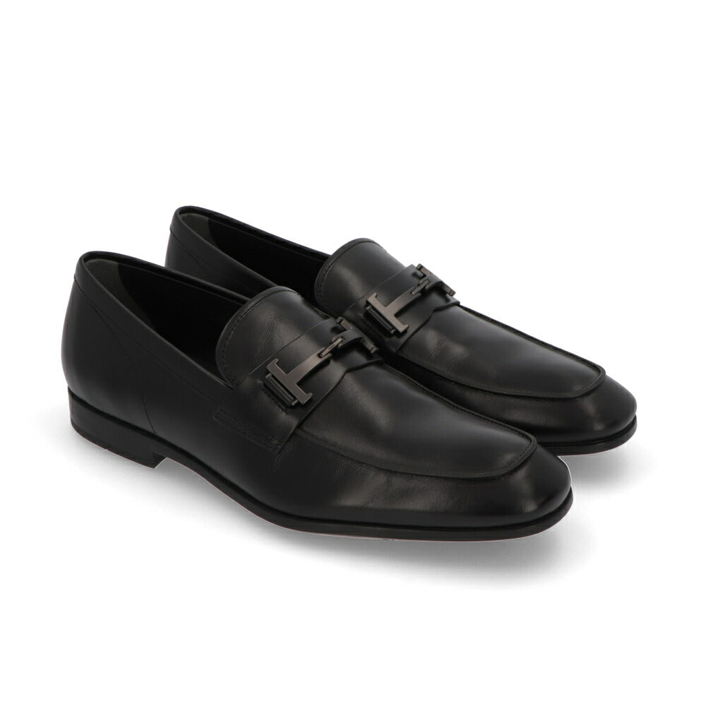 TOD'S  ブラック レザー ローファー フォーマルシューズ レースアップ XXM51B0HG70MG2