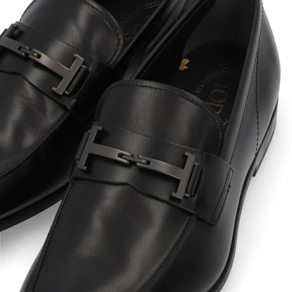 TOD'S トッズ   ブラック レザー ローファー フォーマルシューズ レースアップ XXM51B0HG70MG2