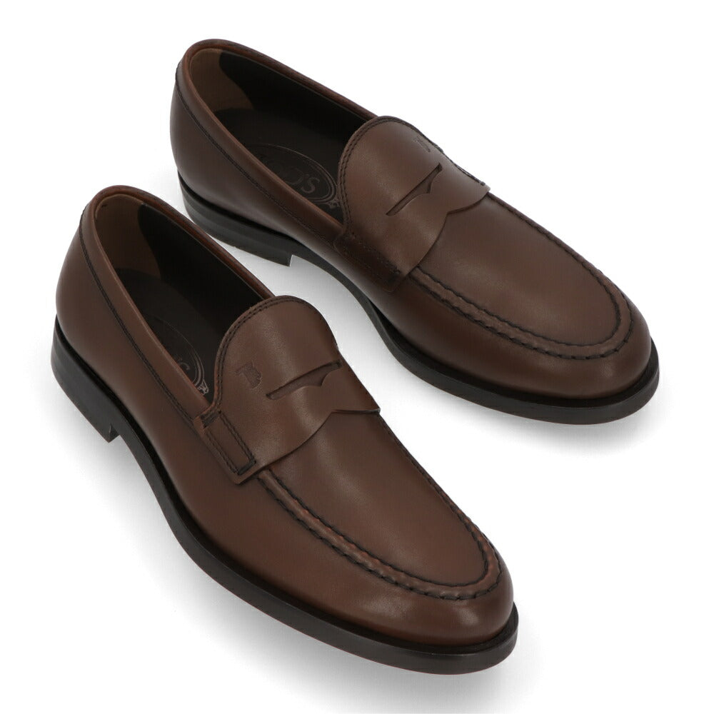 TOD'S  ブラウン レザー フォーマルシューズ クラシカル ロゴ入り ローファー XXM0ZF0Q920D9C