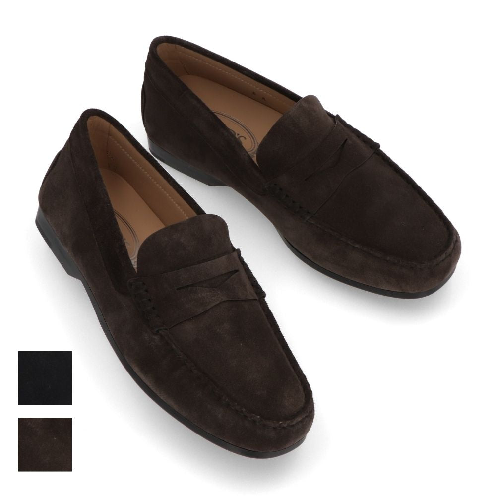 TOD'S ダークブラウン ネイビー スエード ローファー ドライビングシューズ XXM31L00640M8W