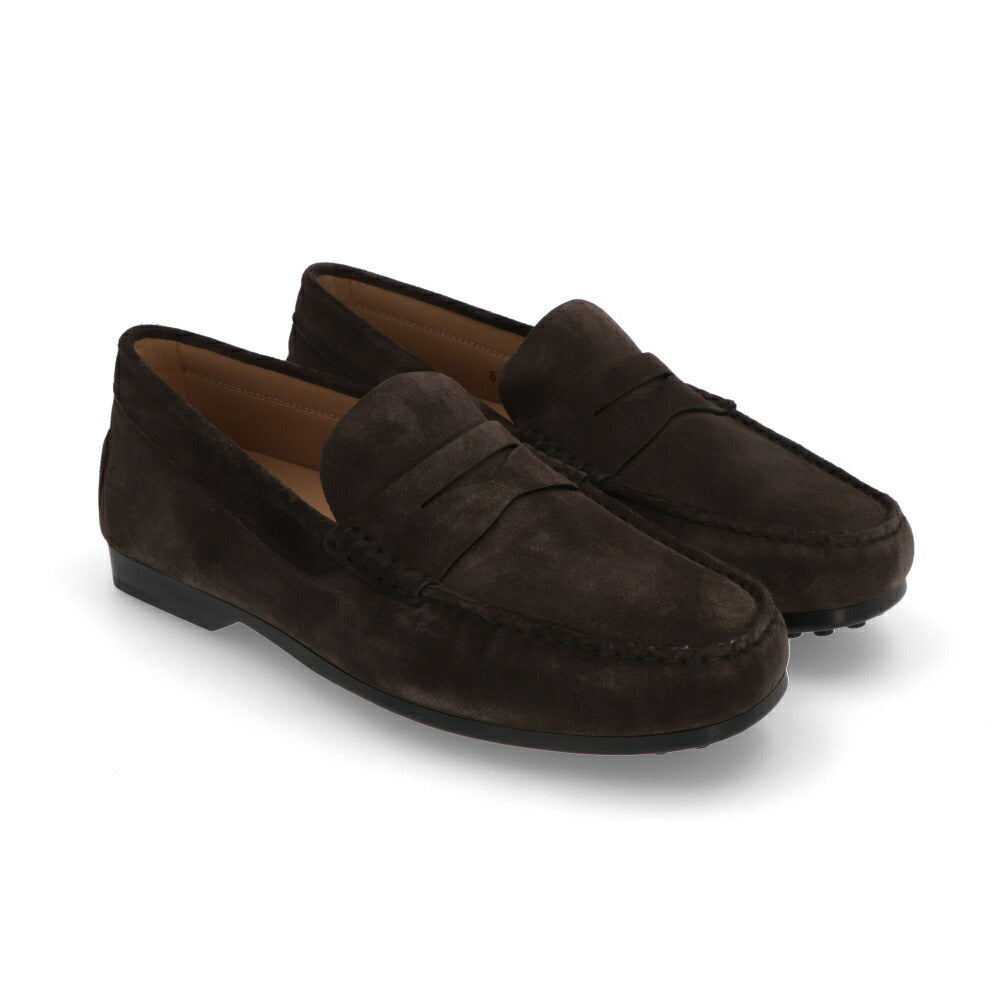 TOD'S ダークブラウン ネイビー スエード ローファー ドライビングシューズ XXM31L00640M8W