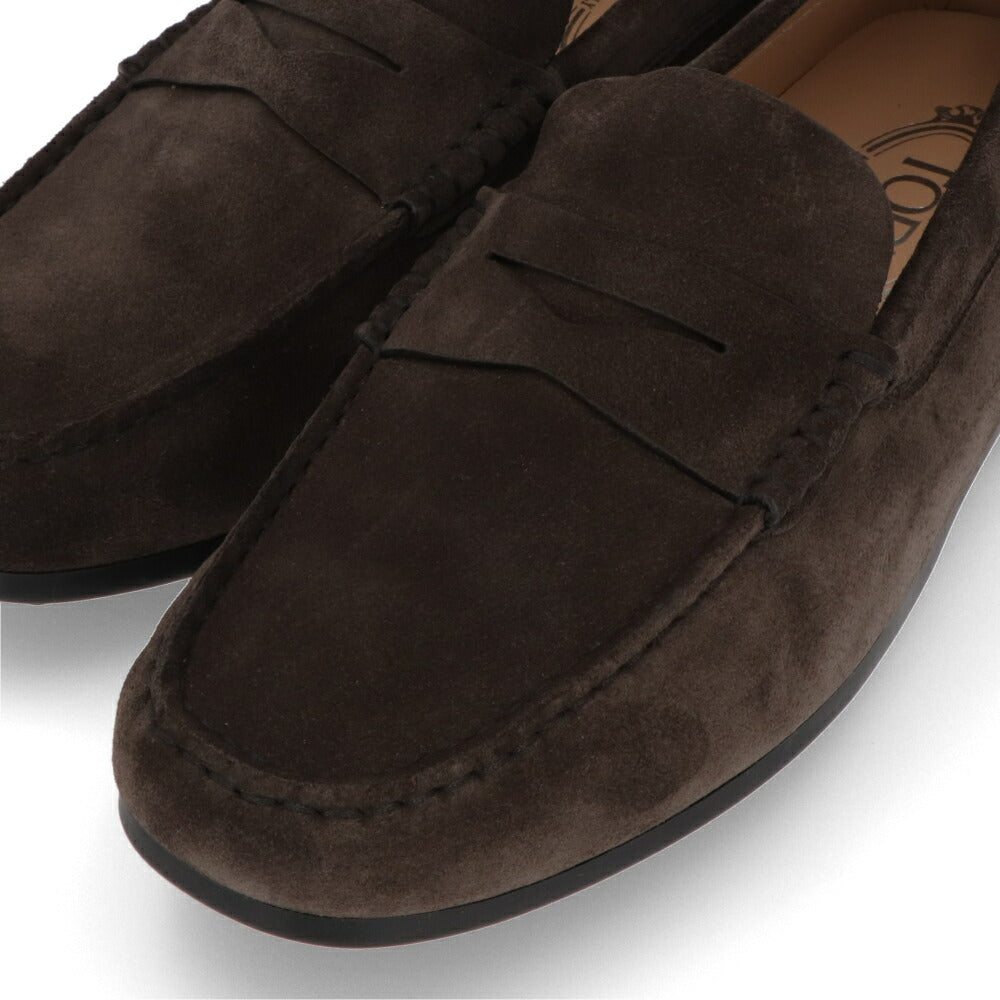 TOD'S ダークブラウン ネイビー スエード ローファー ドライビングシューズ XXM31L00640M8W