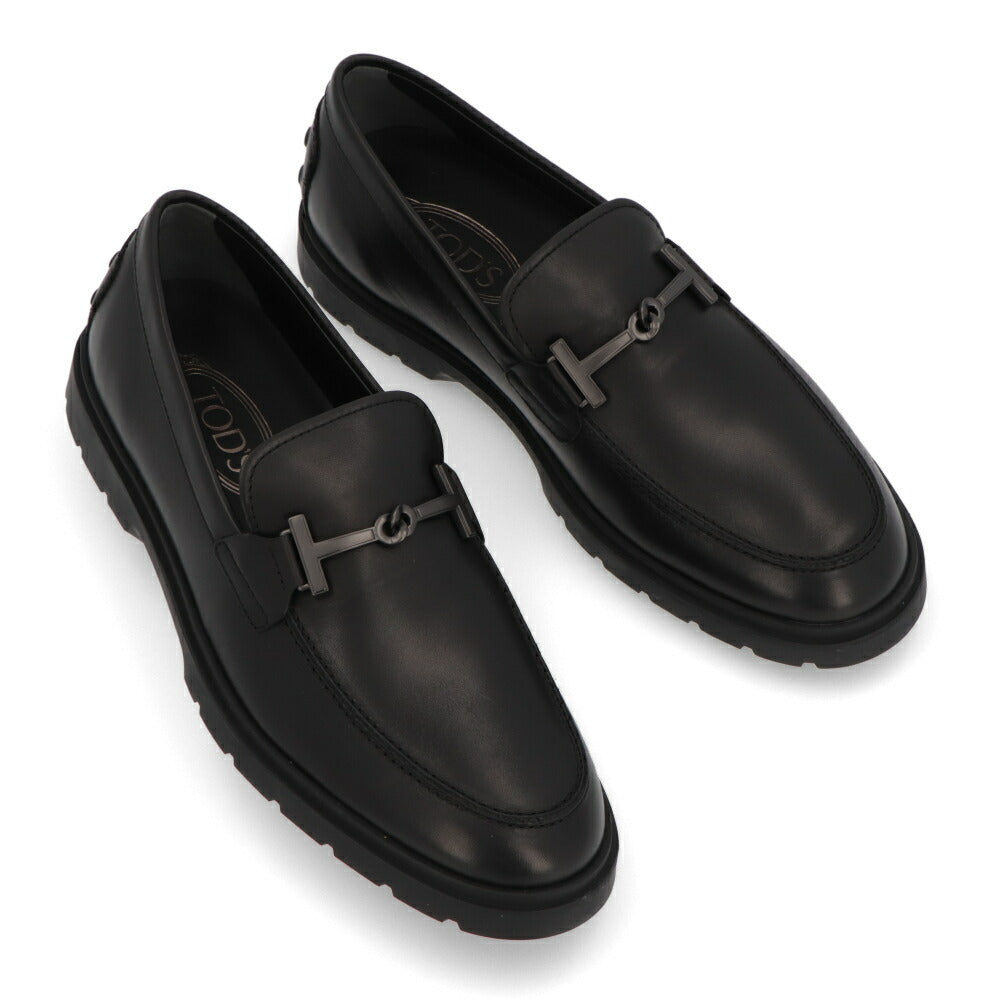 TOD'S  ブラック レザー ビットローファー ダブルT ローファー XXM59K0ID31N6M