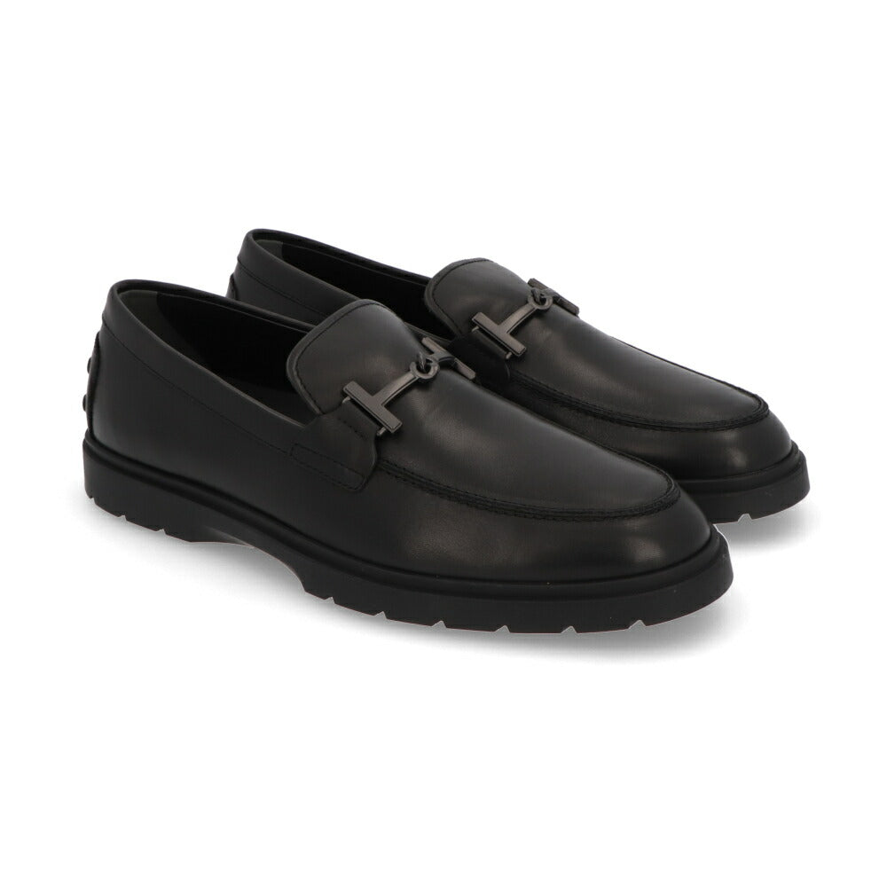 TOD'S  ブラック レザー ビットローファー ダブルT ローファー XXM59K0ID31N6M
