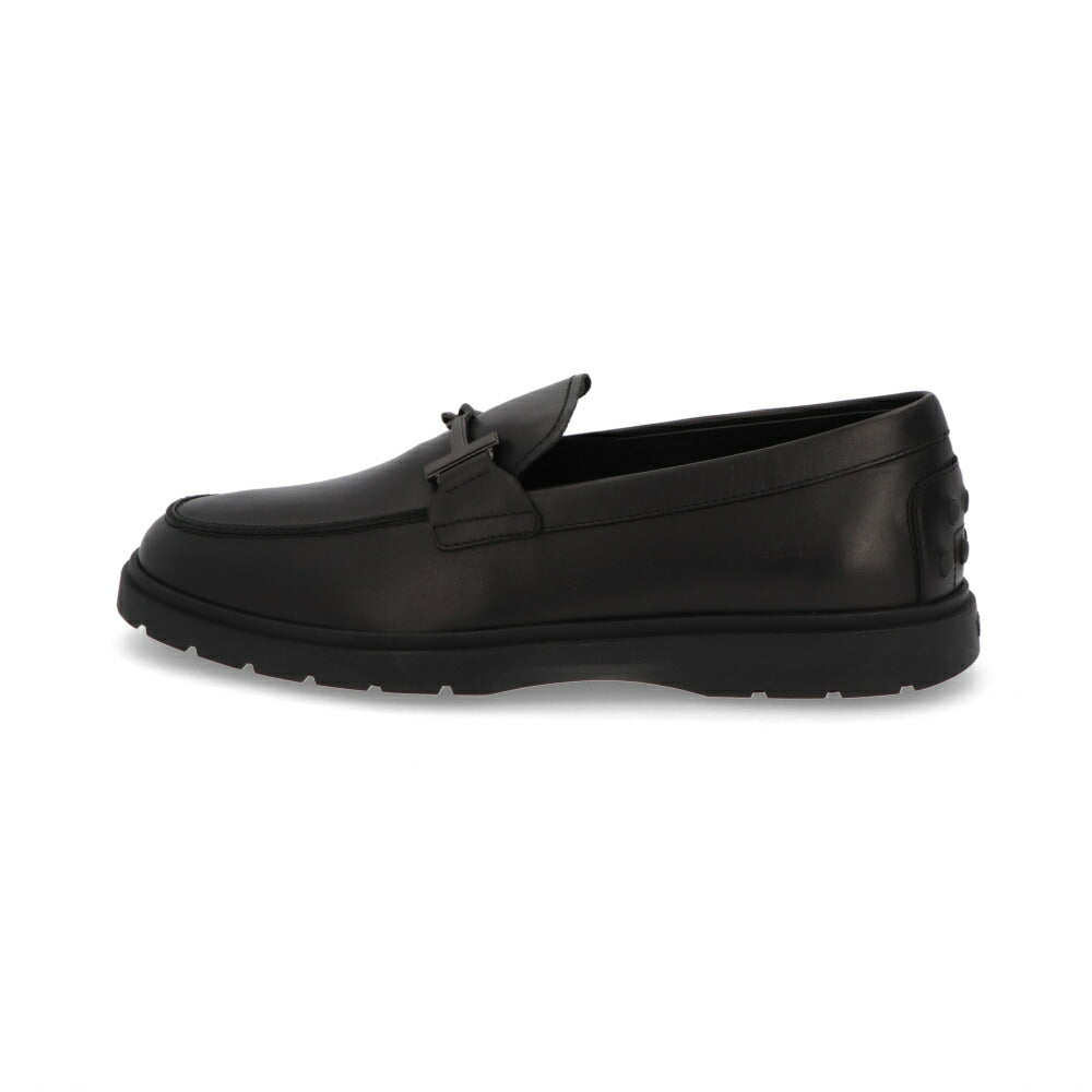 TOD'S  ブラック レザー ビットローファー ダブルT ローファー XXM59K0ID31N6M