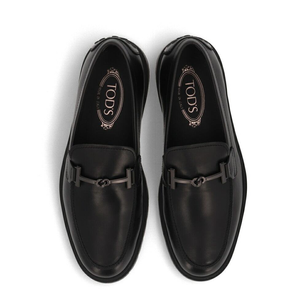 TOD'S  ブラック レザー ビットローファー ダブルT ローファー XXM59K0ID31N6M