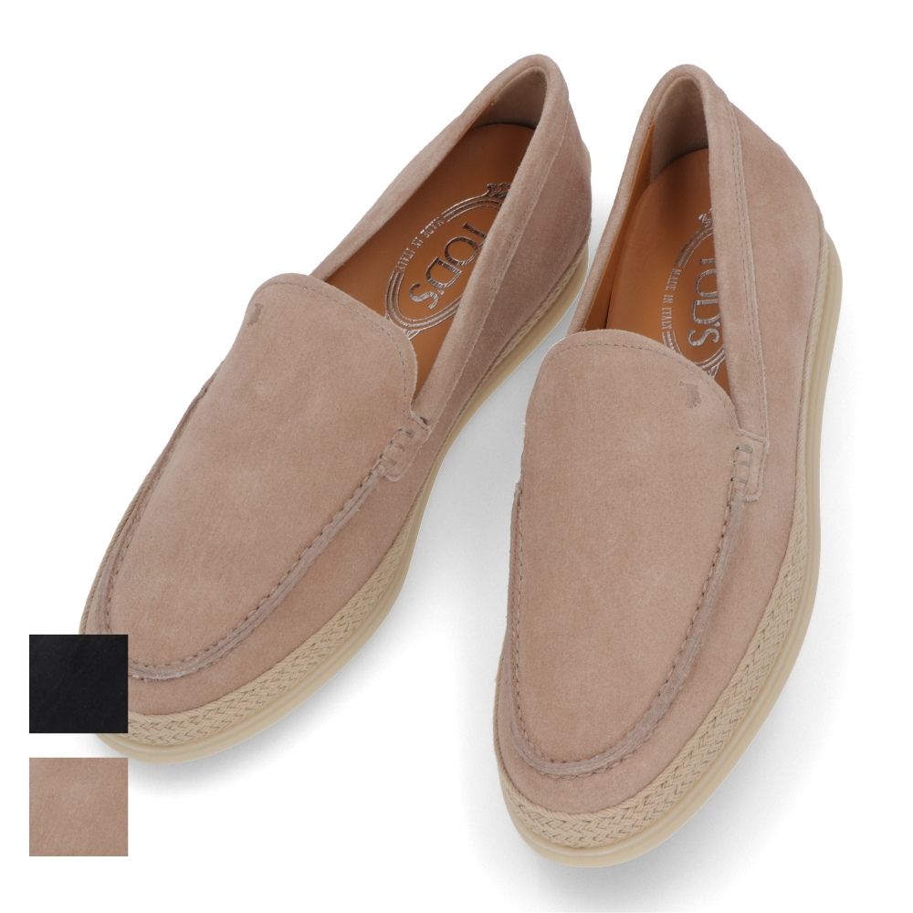 TOD'S  ピンクベージュ ダークネイビー スリッポン フラットシューズ ローファー XXW92K0HU30M8W