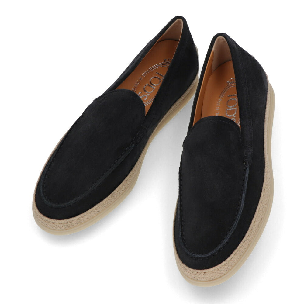 TOD'S  ピンクベージュ ダークネイビー スリッポン フラットシューズ ローファー XXW92K0HU30M8W
