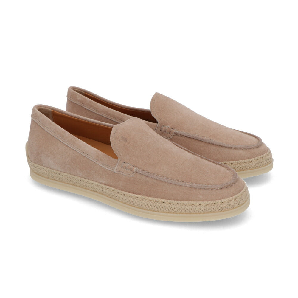 TOD'S  ピンクベージュ ダークネイビー スリッポン フラットシューズ ローファー XXW92K0HU30M8W