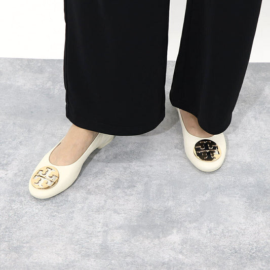 トリー バーチ Tory Burch シューズ パンプス レディース CLAIRE BALLET クレア バレエ アイボリー レザー ラバー バレエシューズ ダブルT ヒールなし 146119 104