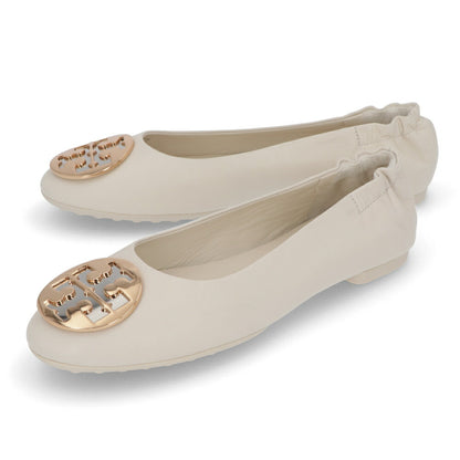 トリー バーチ Tory Burch シューズ パンプス レディース CLAIRE BALLET クレア バレエ アイボリー レザー ラバー バレエシューズ ダブルT ヒールなし 146119 104