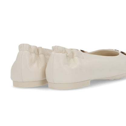 トリー バーチ Tory Burch シューズ パンプス レディース CLAIRE BALLET クレア バレエ アイボリー レザー ラバー バレエシューズ ダブルT ヒールなし 146119 104