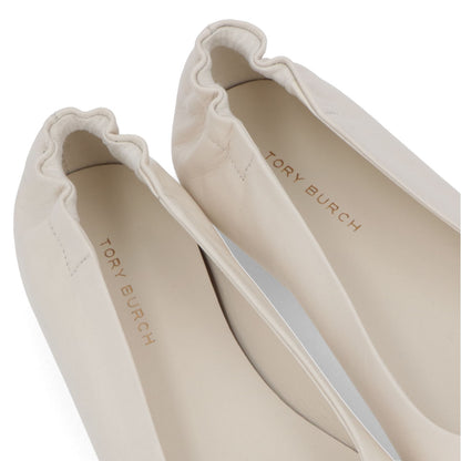 トリー バーチ Tory Burch シューズ パンプス レディース CLAIRE BALLET クレア バレエ アイボリー レザー ラバー バレエシューズ ダブルT ヒールなし 146119 104