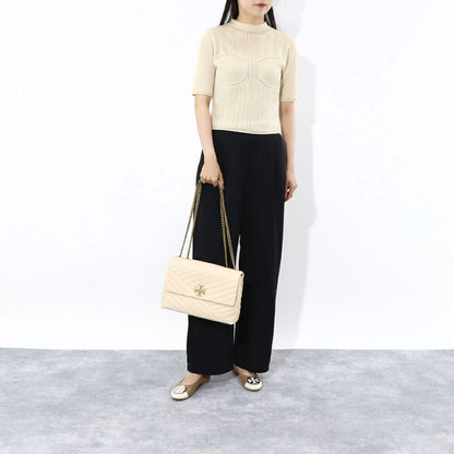 トリー バーチ Tory Burch シューズ パンプス レディース CLAIRE CAP TOE BALLET クレア キャップ トゥバレエ クリーム×ブラック レザー ラバー バレエシューズ ダブルT ロゴ ヒールなし 148336  250