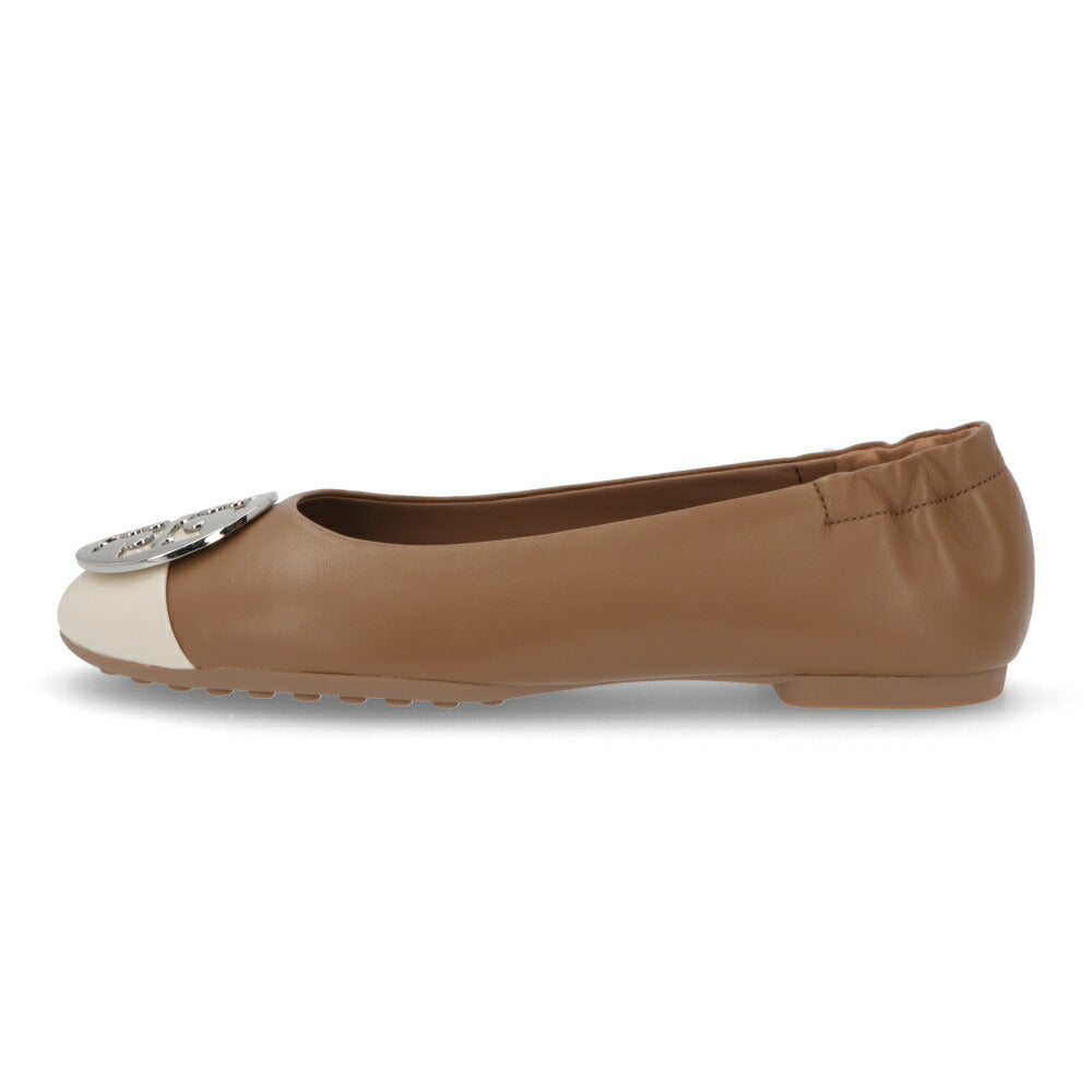 トリー バーチ Tory Burch シューズ パンプス レディース CLAIRE CAP TOE BALLET クレア キャップ トゥバレエ クリーム×ブラック レザー ラバー バレエシューズ ダブルT ロゴ ヒールなし 148336  250