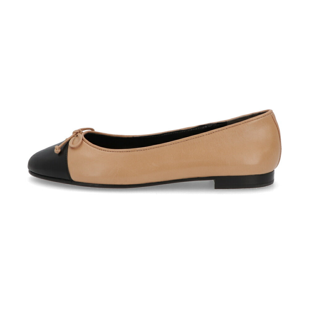 Tory Burch パンプス ベージュ×ブラック フラットシューズ バレエシューズ 154513