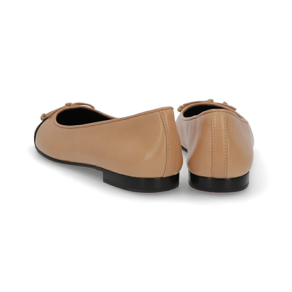 Tory Burch パンプス ベージュ×ブラック フラットシューズ バレエシューズ 154513