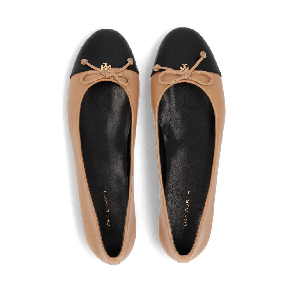 Tory Burch パンプス ベージュ×ブラック フラットシューズ バレエシューズ 154513