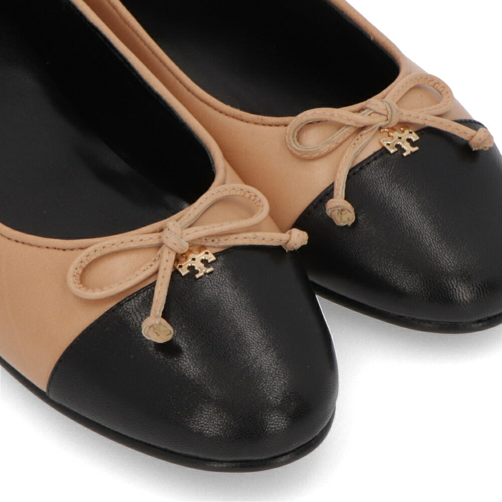 Tory Burch パンプス ベージュ×ブラック フラットシューズ バレエシューズ 154513