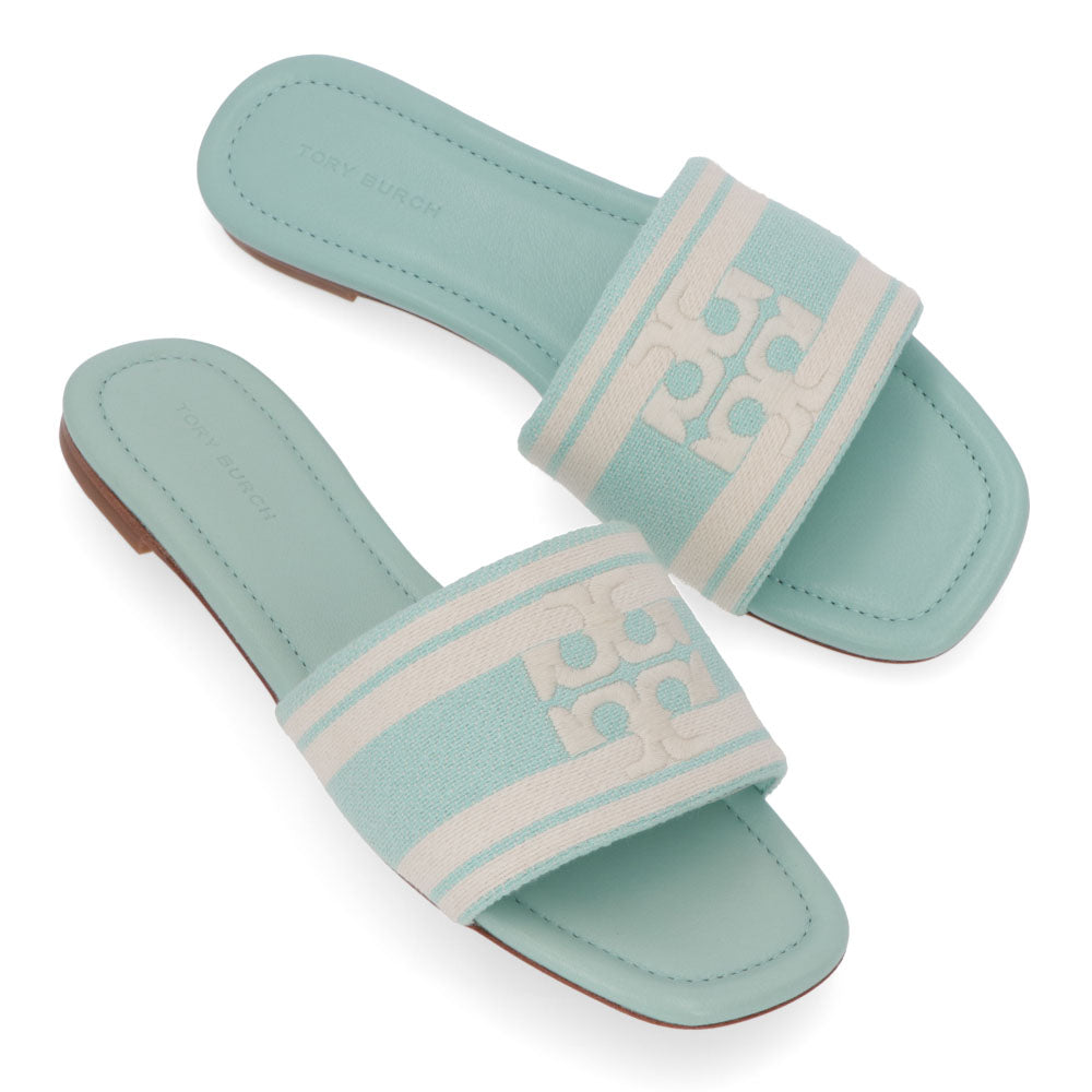 Tory Burch サンダル double jacquard slide stripe logo