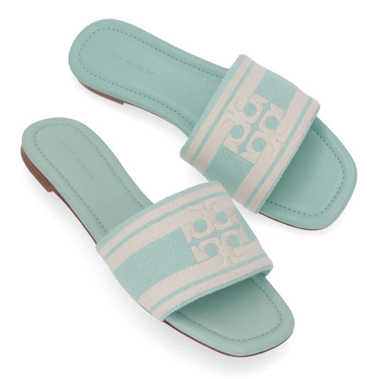 Tory Burch サンダル double jacquard slide stripe logo