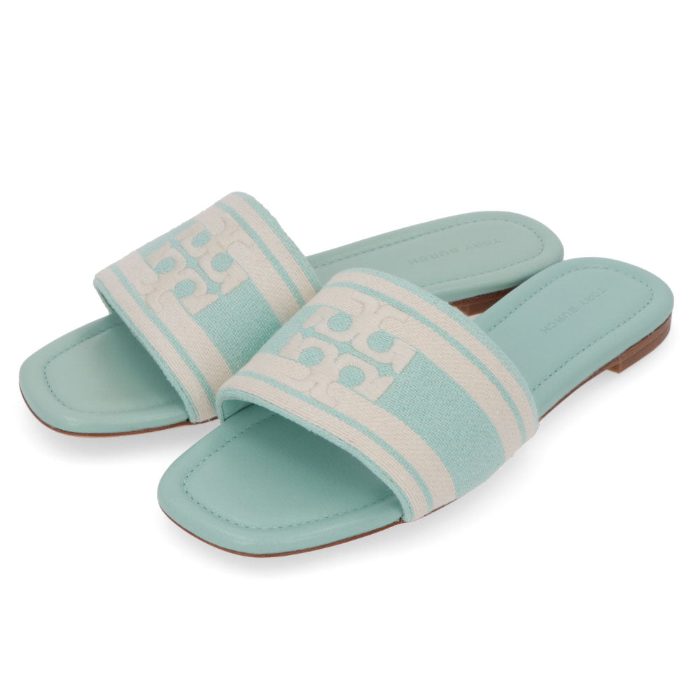 Tory Burch トリーバーチ  サンダル double jacquard slide stripe logo