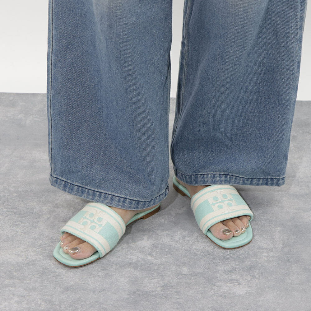 Tory Burch トリーバーチ  サンダル double jacquard slide stripe logo