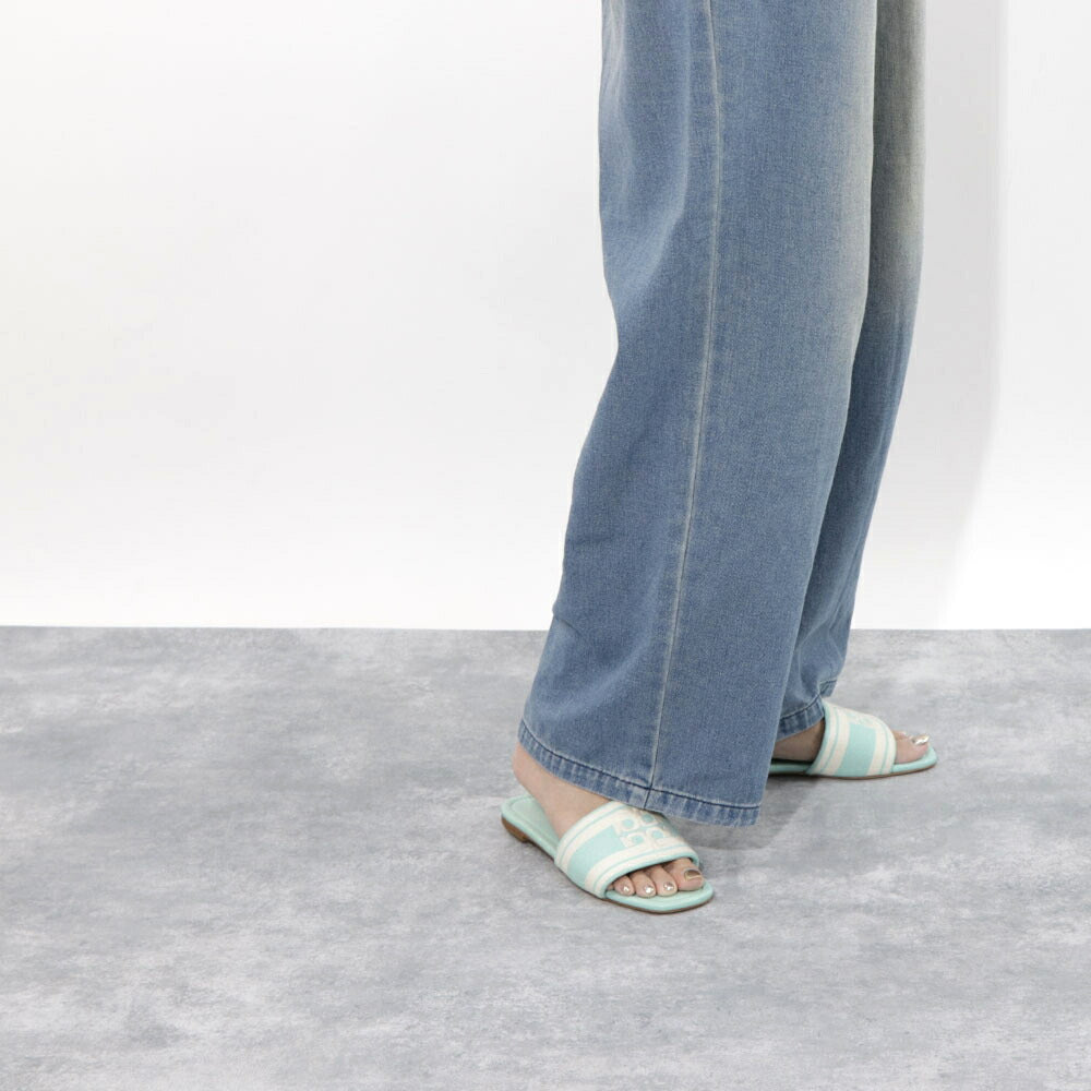 Tory Burch トリーバーチ  サンダル double jacquard slide stripe logo