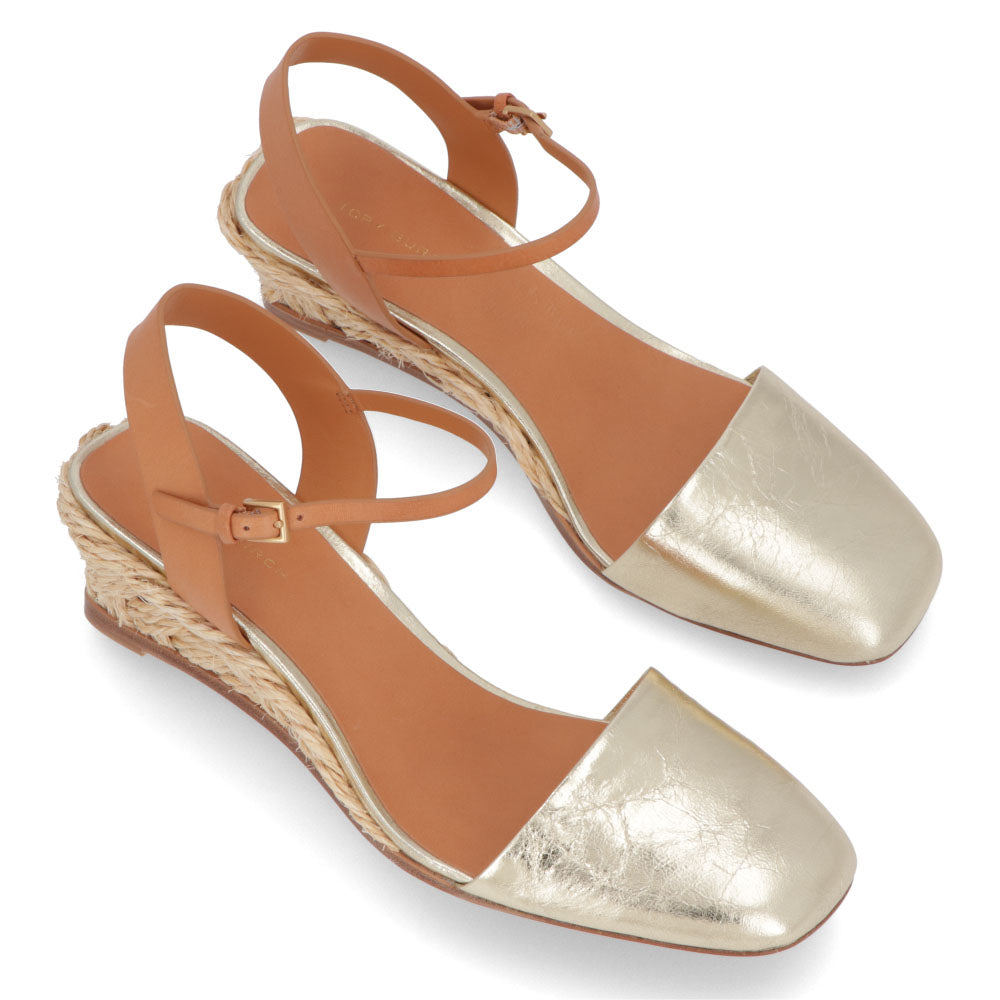 トリー バーチ Tory Burch シューズ サンダル レディース CLOSED TOE MID ESPADRILLE ゴールド レザー エスパドリーユ アンクルストラップ付き ヒールあり 150881  700
