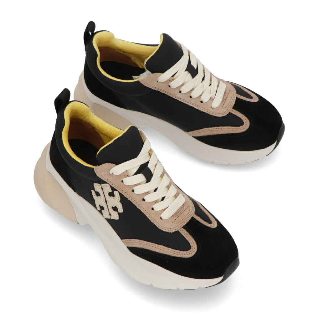 Tory Burch スニーカー GOOD LUCK TRAINER ブラック×ベージュ×イエロー 83833
