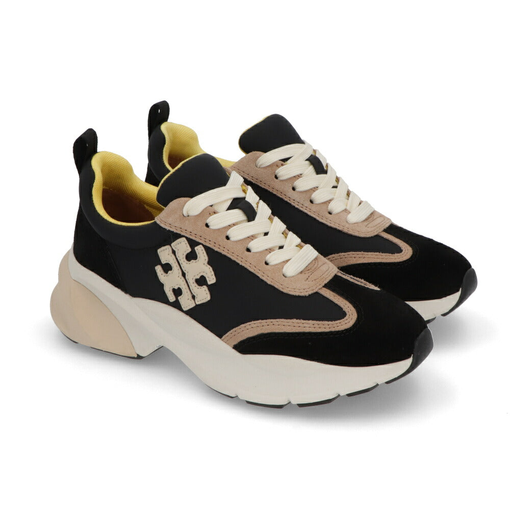 Tory Burch スニーカー GOOD LUCK TRAINER ブラック×ベージュ×イエロー 83833