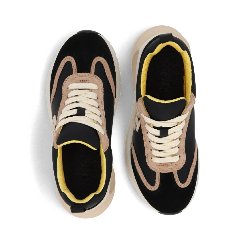Tory Burch スニーカー GOOD LUCK TRAINER ブラック×ベージュ×イエロー 83833