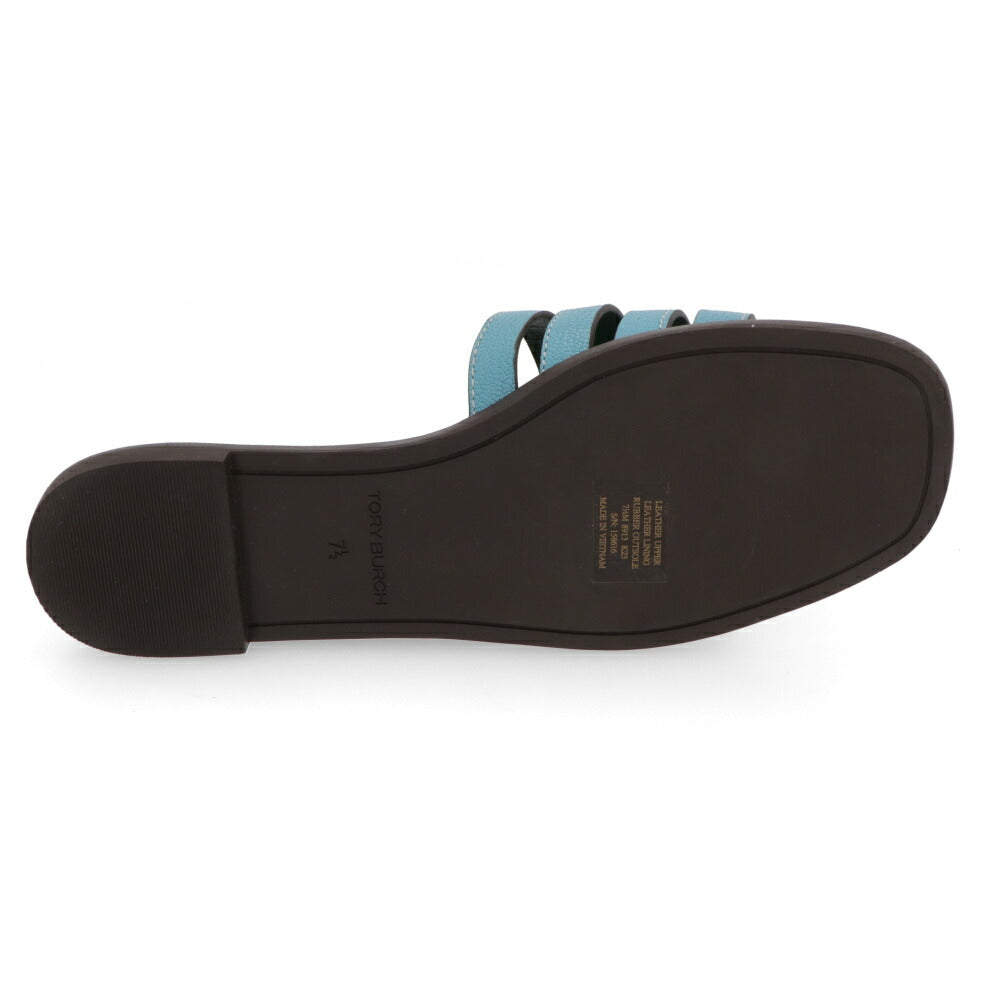 Tory Burch ライトブルー×グリーン フラットサンダル ダブルT 158616