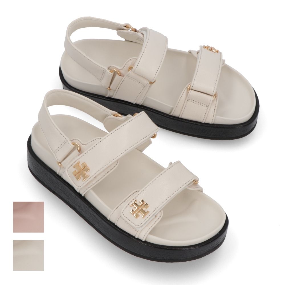 Tory Burch サンダル KIRA SPORT SANDAL アイボリー ピンク ブラック ダブルT 144328