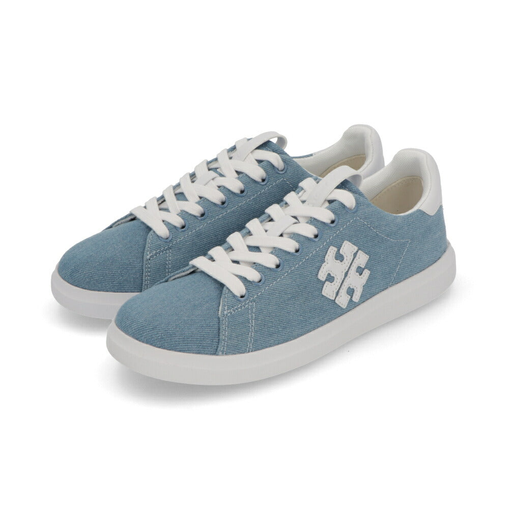 Tory Burch スニーカー Double T Howell Court デニムブルー デニム 158678