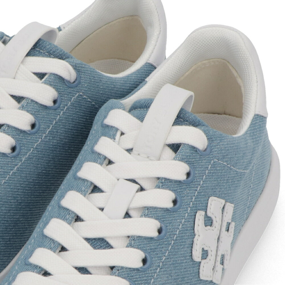 Tory Burch スニーカー Double T Howell Court デニムブルー デニム 158678