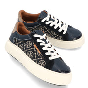 Tory Burch スニーカー  ネイビー系 ジャガード モノグラム レディーバグ ダブルT 141750