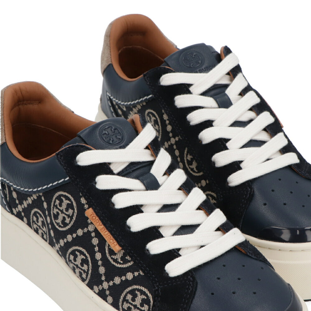 Tory Burch スニーカー  ネイビー系 ジャガード モノグラム レディーバグ ダブルT 141750