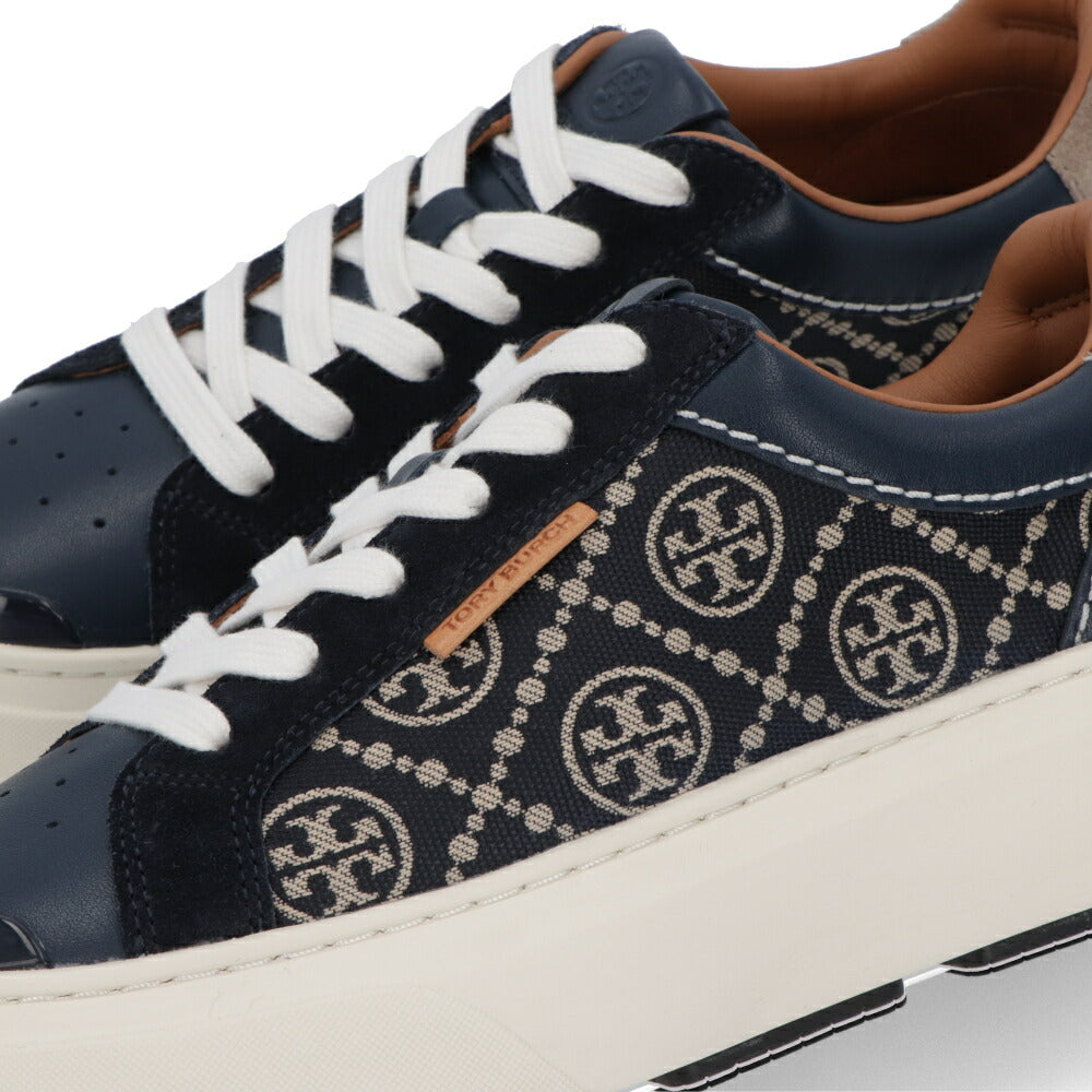 Tory Burch スニーカー  ネイビー系 ジャガード モノグラム レディーバグ ダブルT 141750