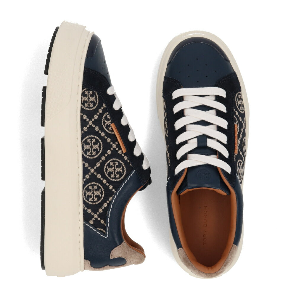 Tory Burch スニーカー  ネイビー系 ジャガード モノグラム レディーバグ ダブルT 141750