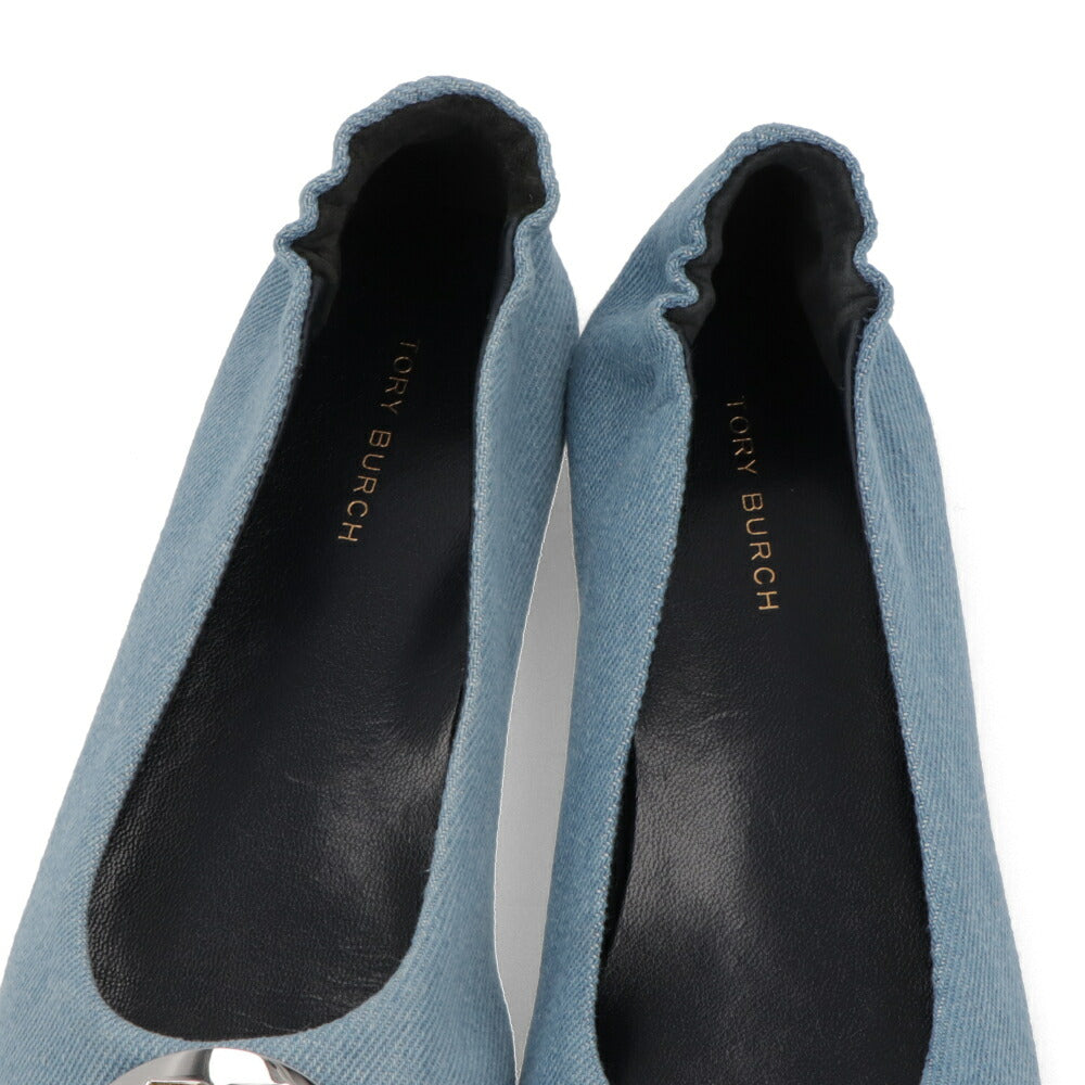 Tory Burch パンプス デニムブルー デニム フラットシューズ バレエ