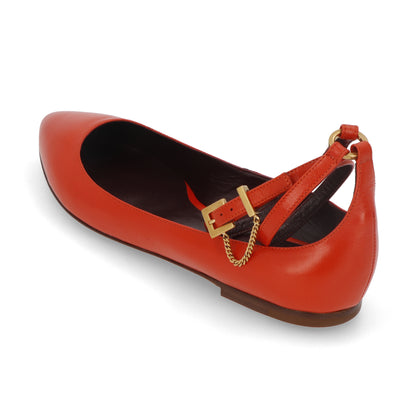 ヴァレンティノ VALENTINO ストラップ付きパンプス SW0S0S65 UFL LB8 レディース オレンジ ポインテッドトゥ ローヒール 新品